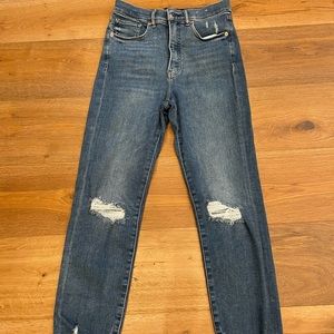 Express jeans slim ankle super high rise jeans
